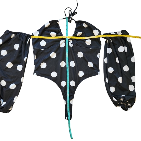 ASOS by design Polka Dot Halter Body Suit 16 - Picture 5 of 10